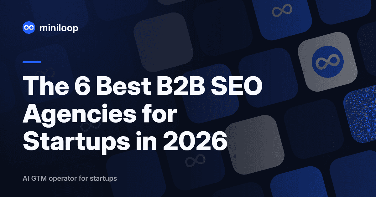 Logos of top B2B SEO agencies: Omniscient Digital, Grow and Convert, Directive Consulting, OuterBox, Virayo, IPullRank