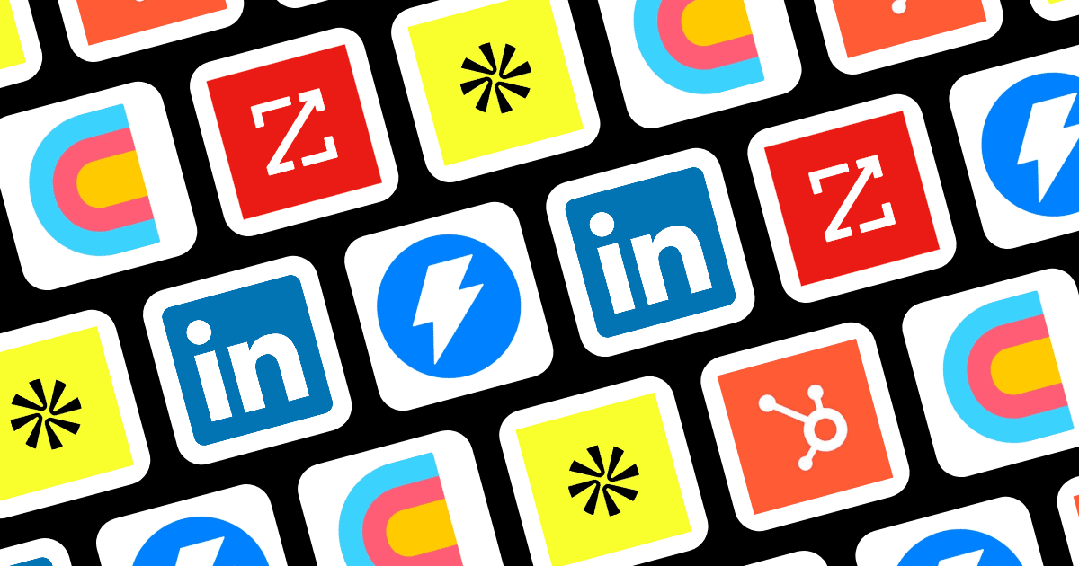 B2B lead generation tools including Apollo, LinkedIn, HubSpot, Clay, Instantly, and ZoomInfo