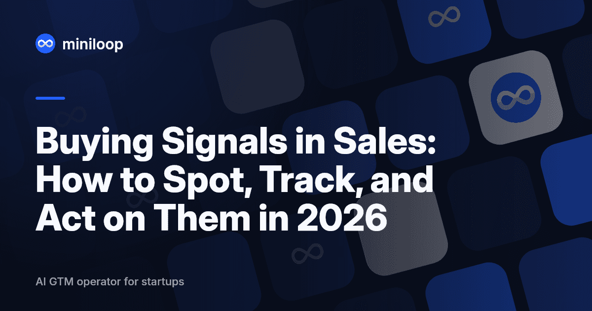 Illustration of a sales rep tracking prospect buying signals across channels