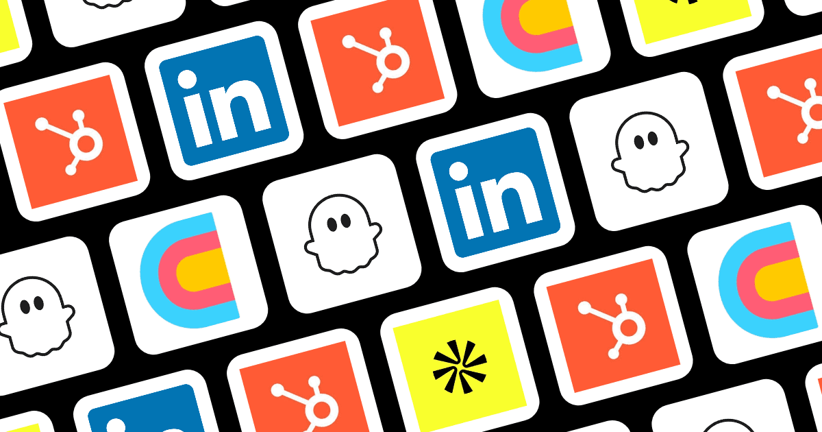 Logos of competitive intelligence and sales intelligence tools including LinkedIn Sales Navigator, HubSpot, Apollo, Clay, and PhantomBuster