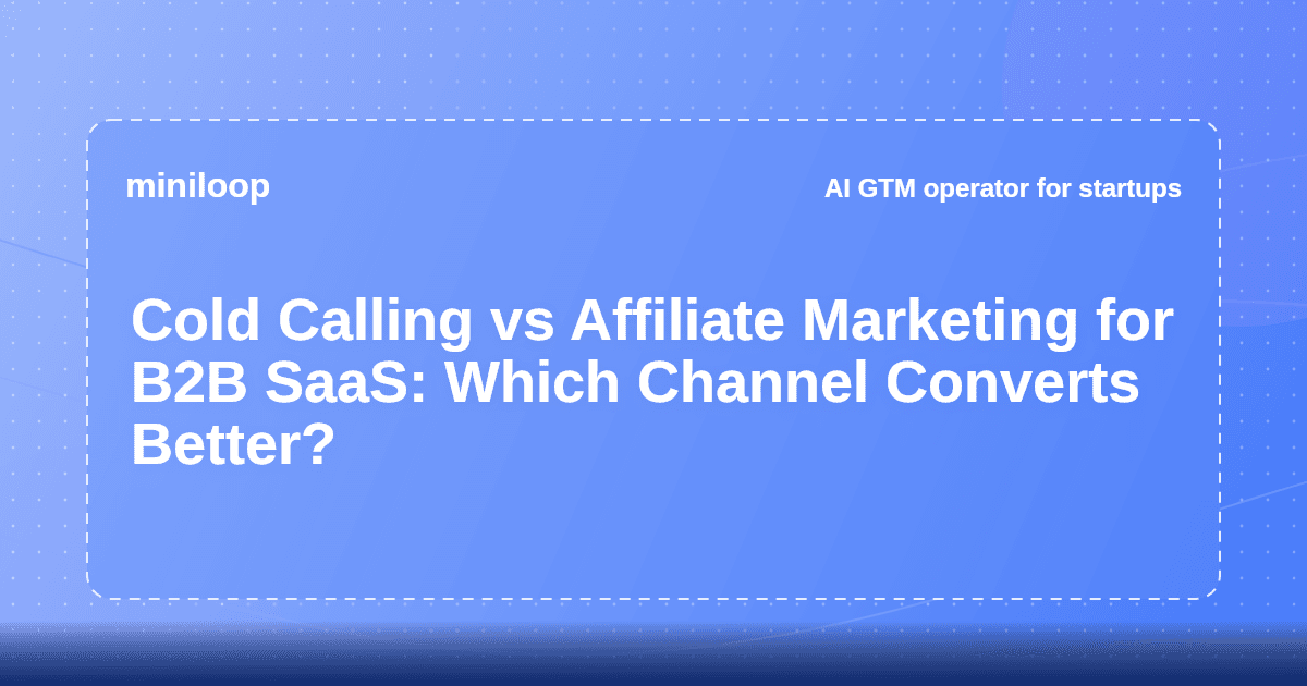 Split illustration contrasting a sales rep on a phone call with an affiliate referral network, representing two different B2B SaaS growth channels
