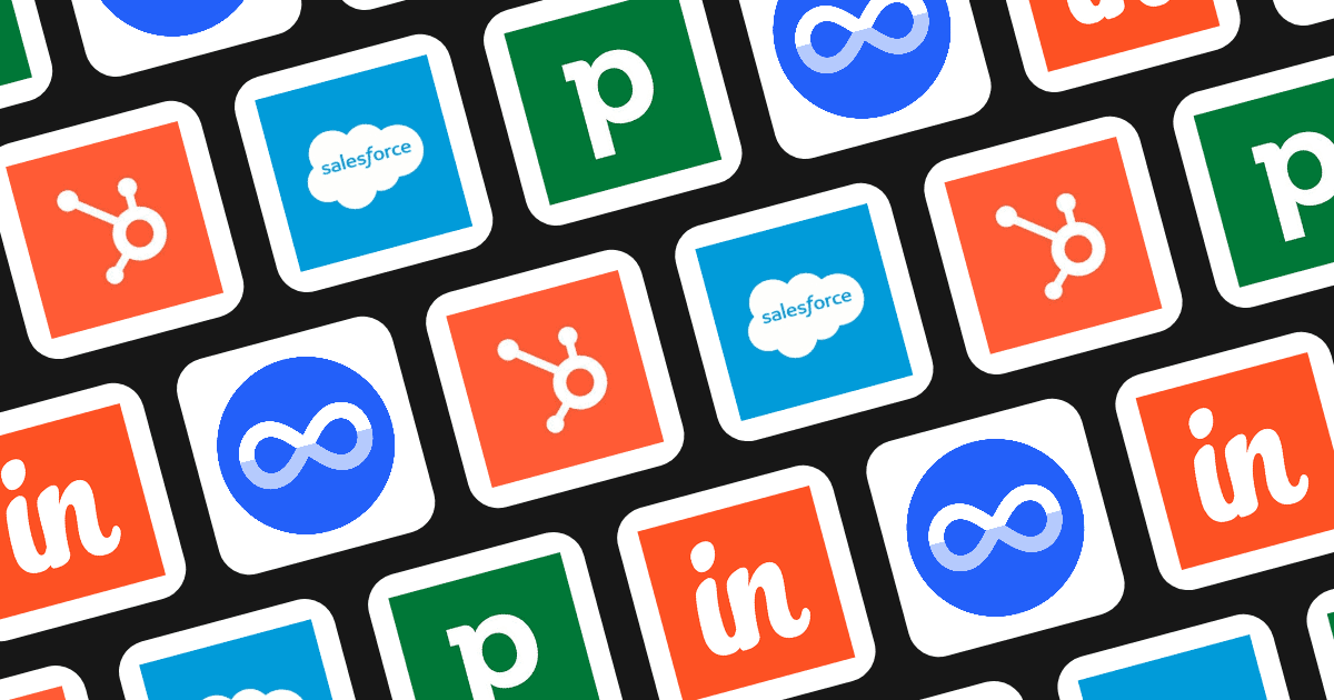 Icons of Insightly, HubSpot, Salesforce, Pipedrive, and Miniloop representing diverse CRM solutions