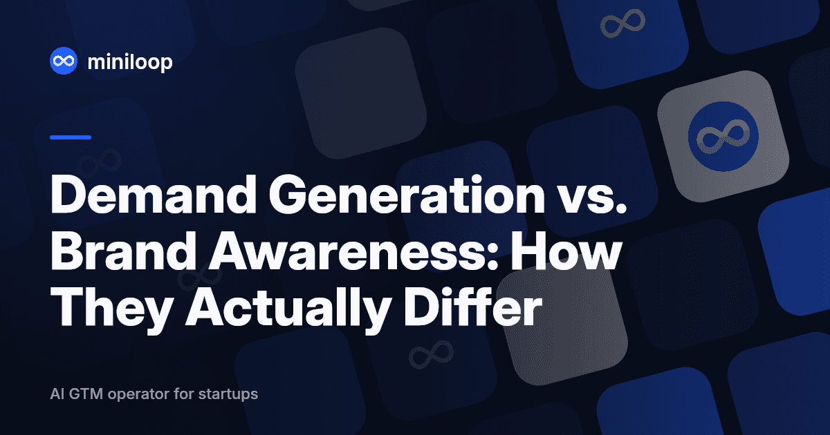 Diagram comparing demand generation and brand awareness strategies for B2B GTM teams