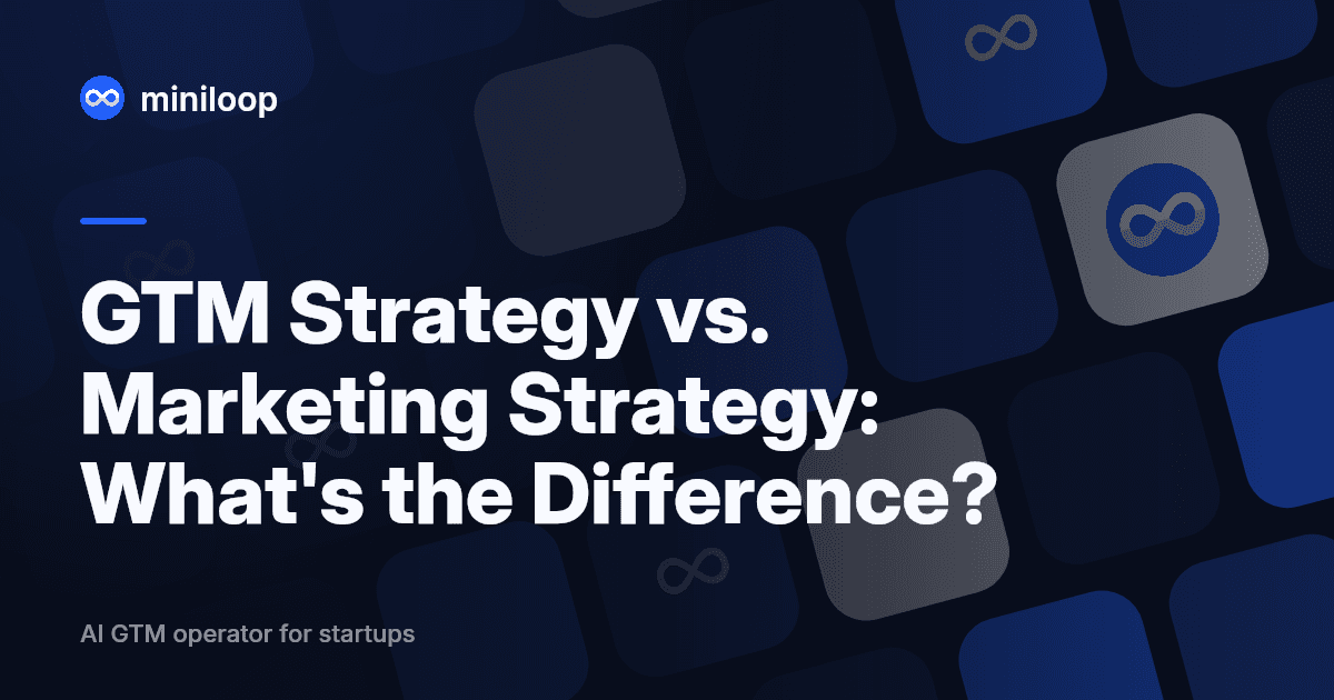 Diagram illustrating the difference between a go-to-market strategy and a marketing strategy for startup founders