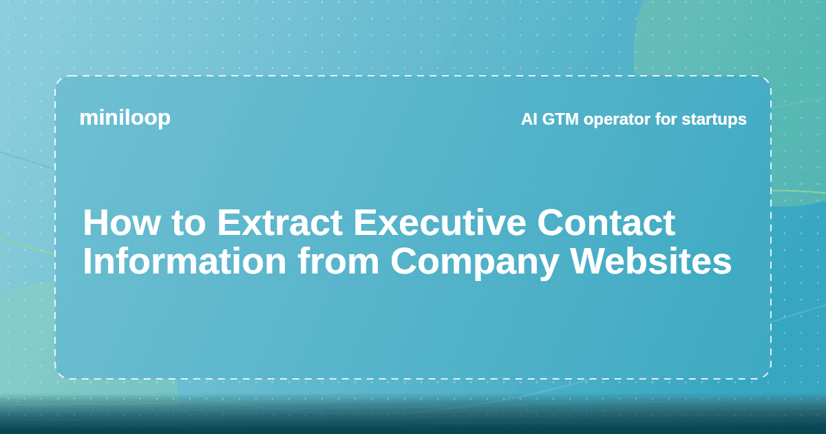 How to extract executive contact information from company websites