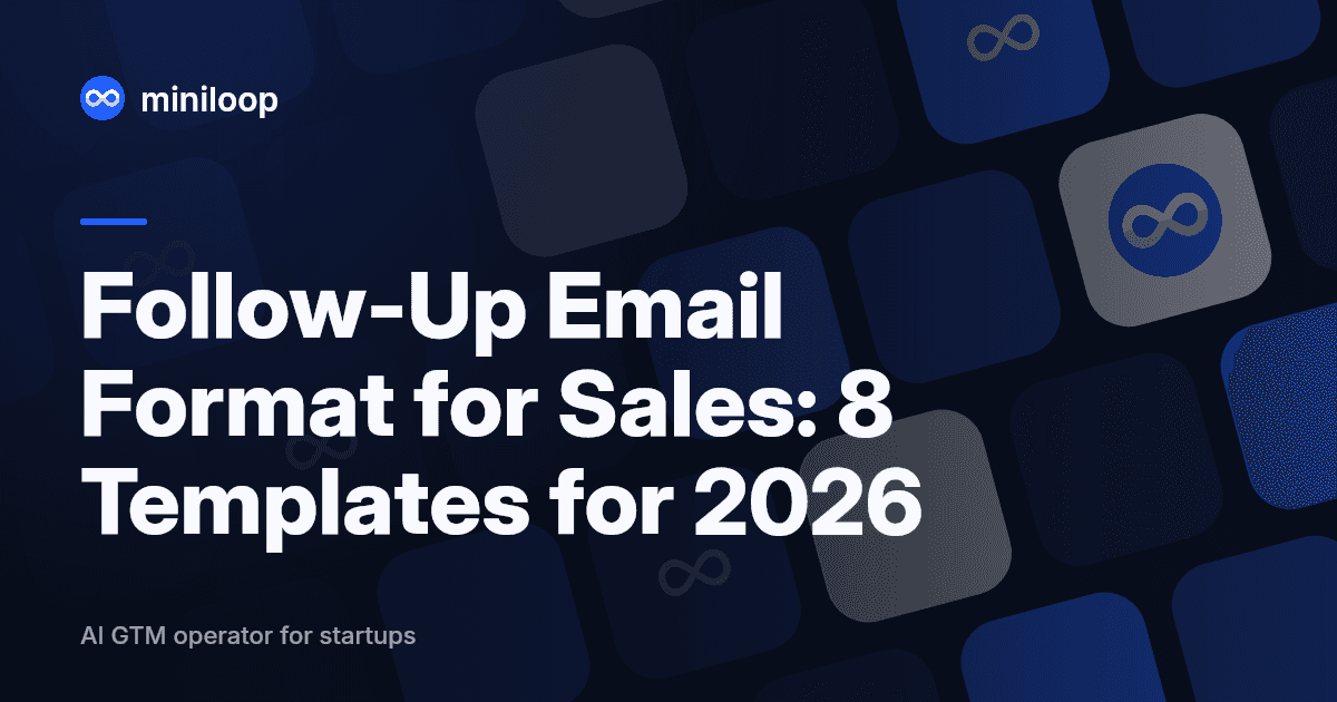 Illustration of a sales follow-up email sequence moving from a stalled first touch to a reply