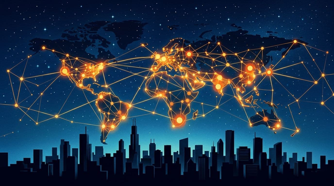 Google Customer Match data network visualisation showing connected nodes and audience targeting across digital channels