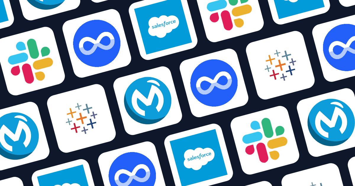 Icons of various startup growth tools including CRM and automation platforms.