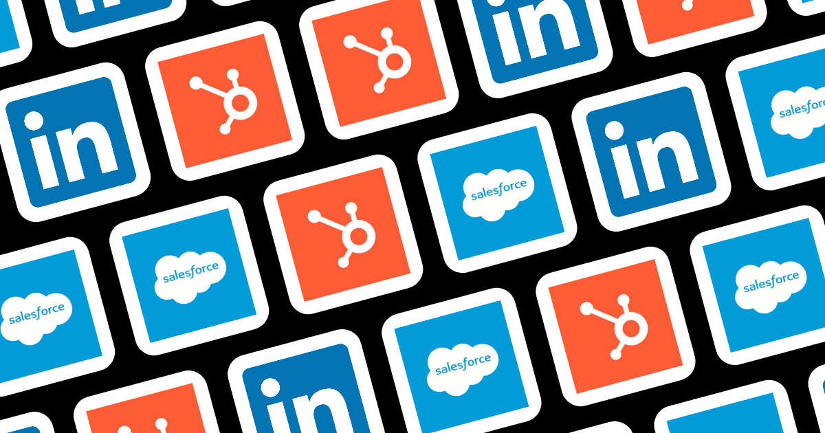 Grid of demand generation platform logos including HubSpot, Salesforce, and LinkedIn