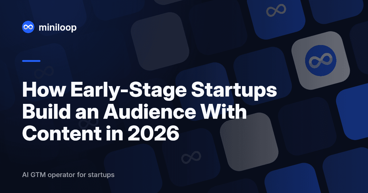 Abstract hero image representing an early-stage startup building an audience through content