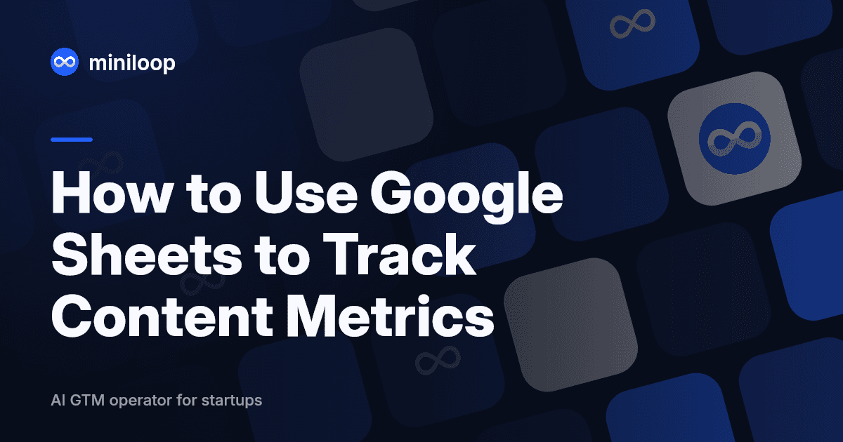 Google Sheets spreadsheet with content metrics tracking columns