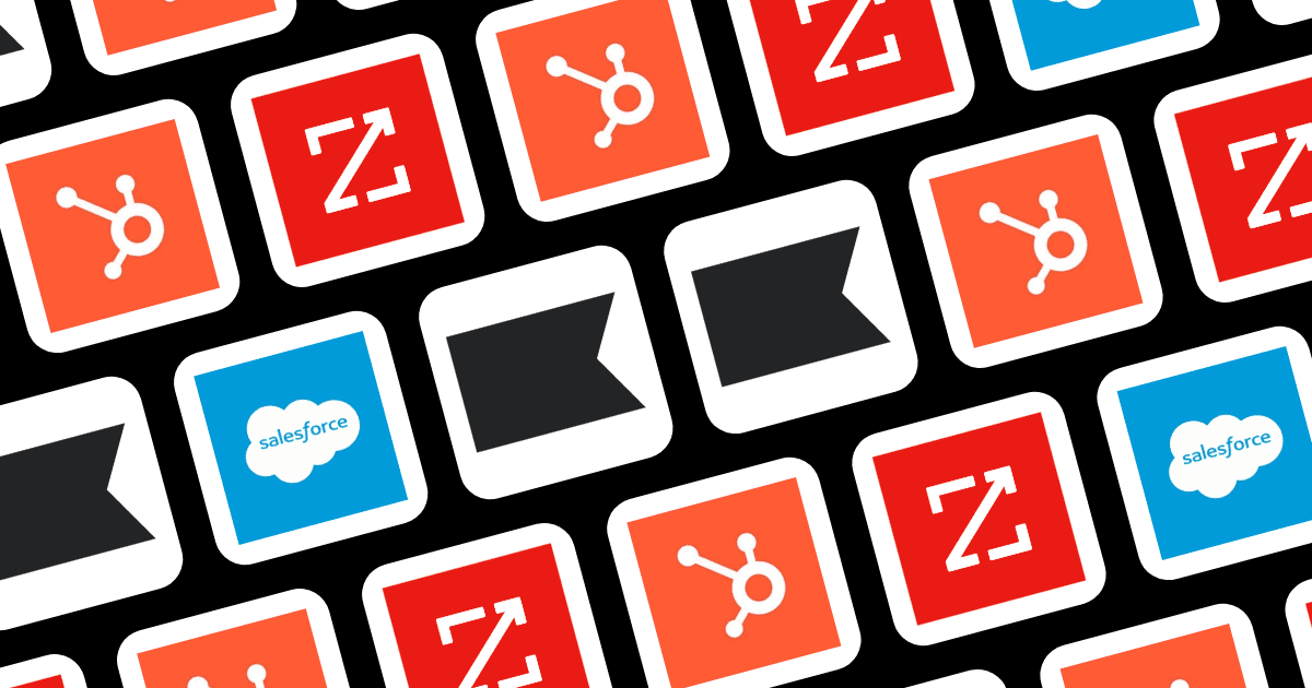 Logos representing HubSpot, Salesforce, Klaviyo, and ZoomInfo marketing and CRM platforms