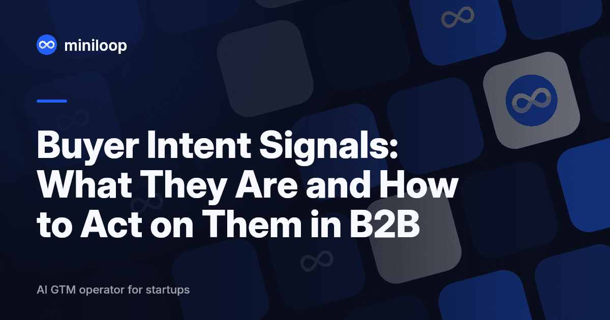 Buyer intent signals visualization showing behavioral data points from website visits, email engagement, and third-party data sources