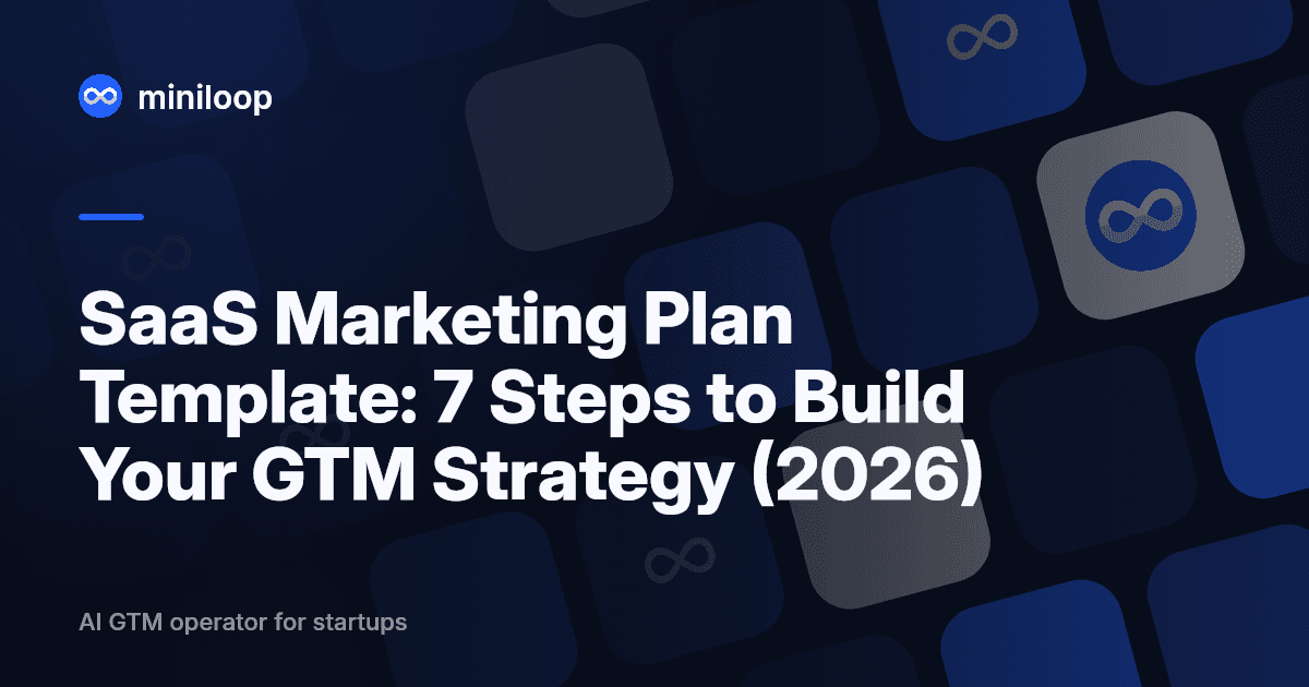 SaaS marketing plan template showing channel mix, ICP definition, and execution steps for early-stage founders