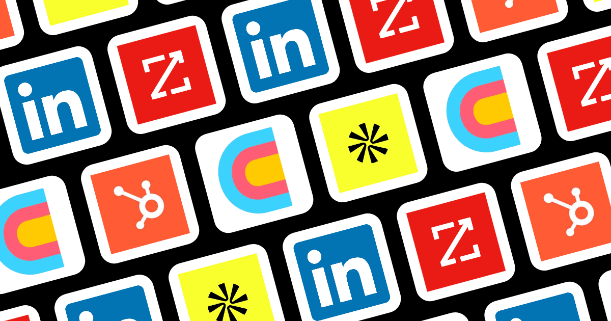Sales intelligence tool logos including Apollo, ZoomInfo, HubSpot, LinkedIn, and Clay