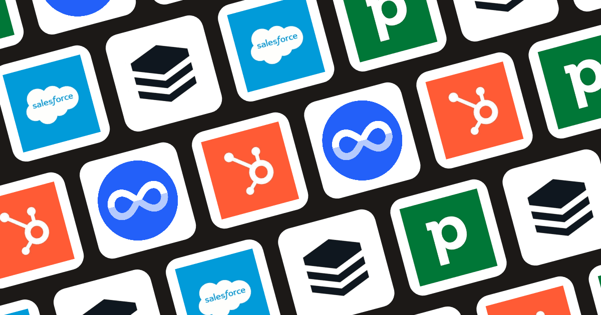 Grid of logos: Miniloop, SugarCRM, Pipedrive, HubSpot, Salesforce, Zoho CRM