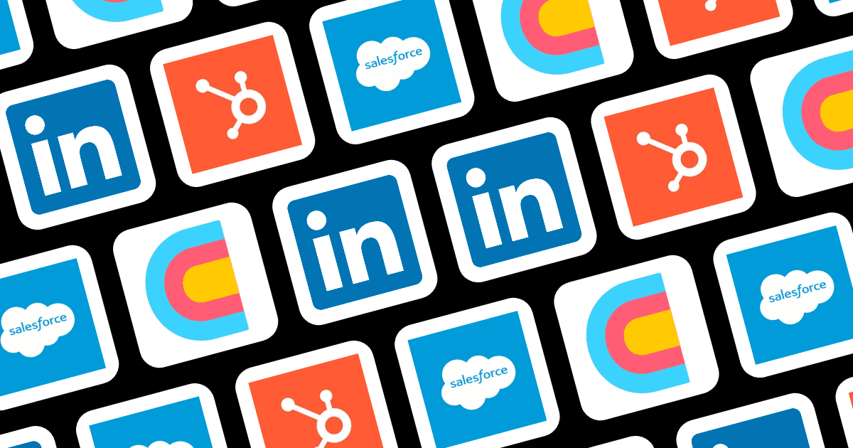 ICP scoring system: HubSpot, LinkedIn, Salesforce, and Clay logos on a dark grid