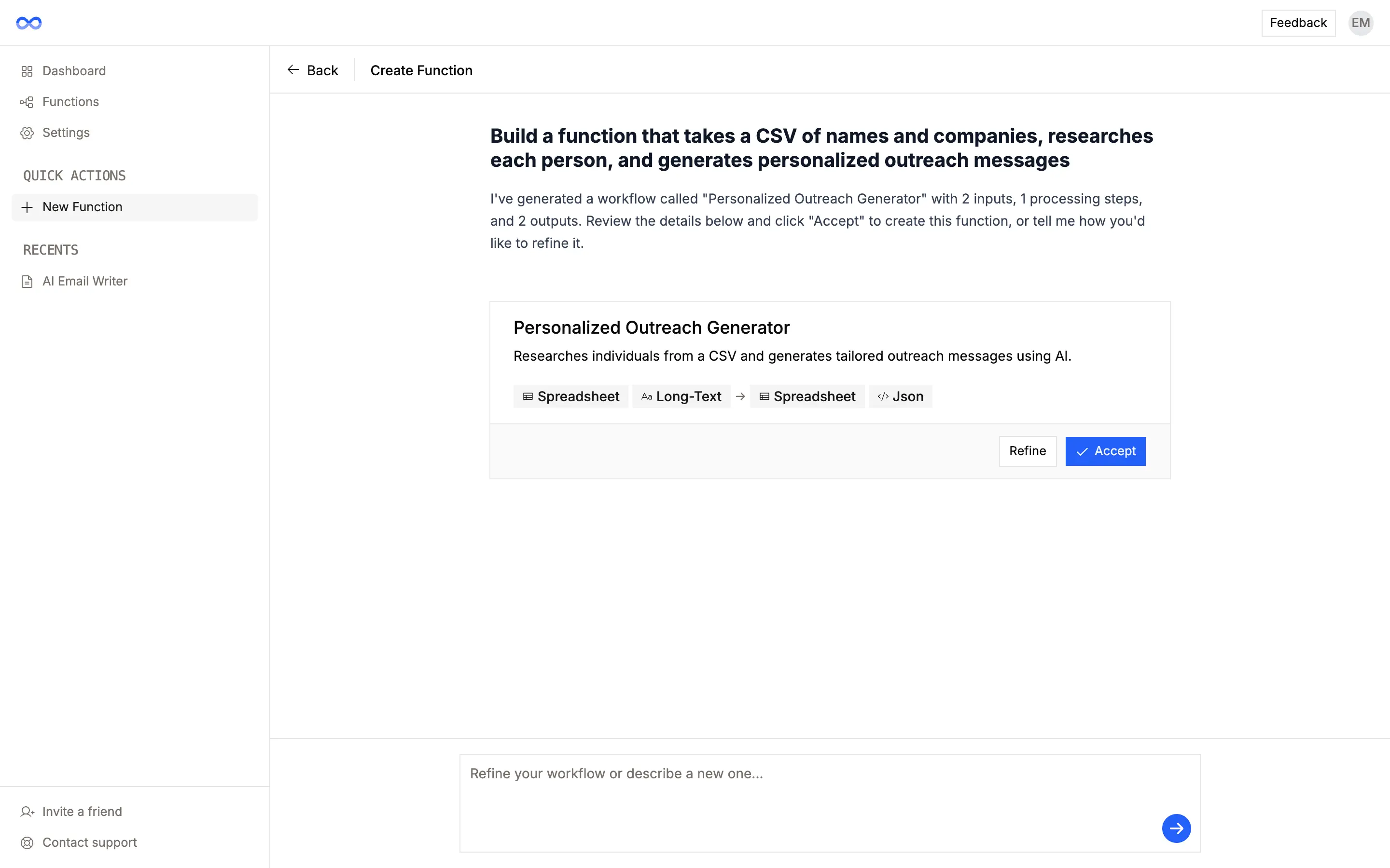 Miniloop workflow builder